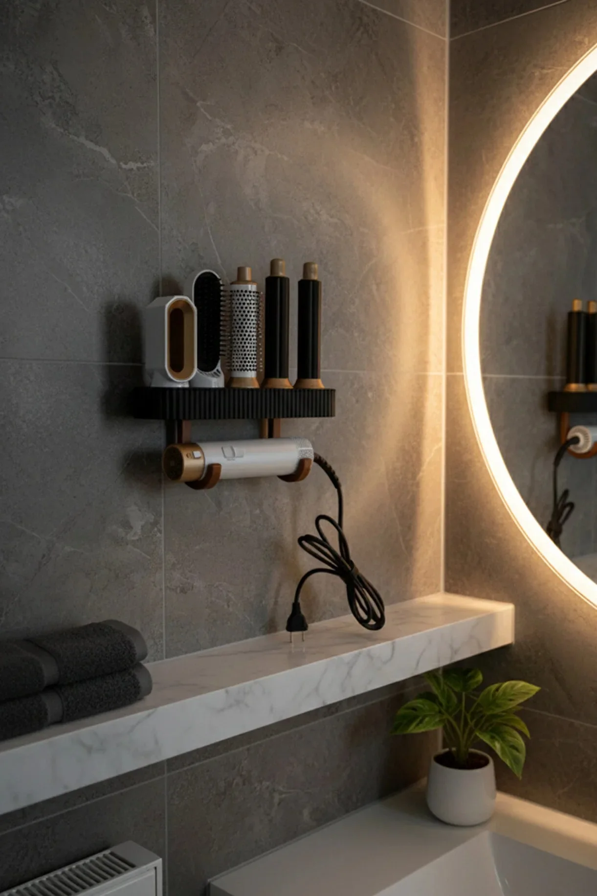 Multi-Styler Metal Saç Şekillendirme Standı - Duvara Monte