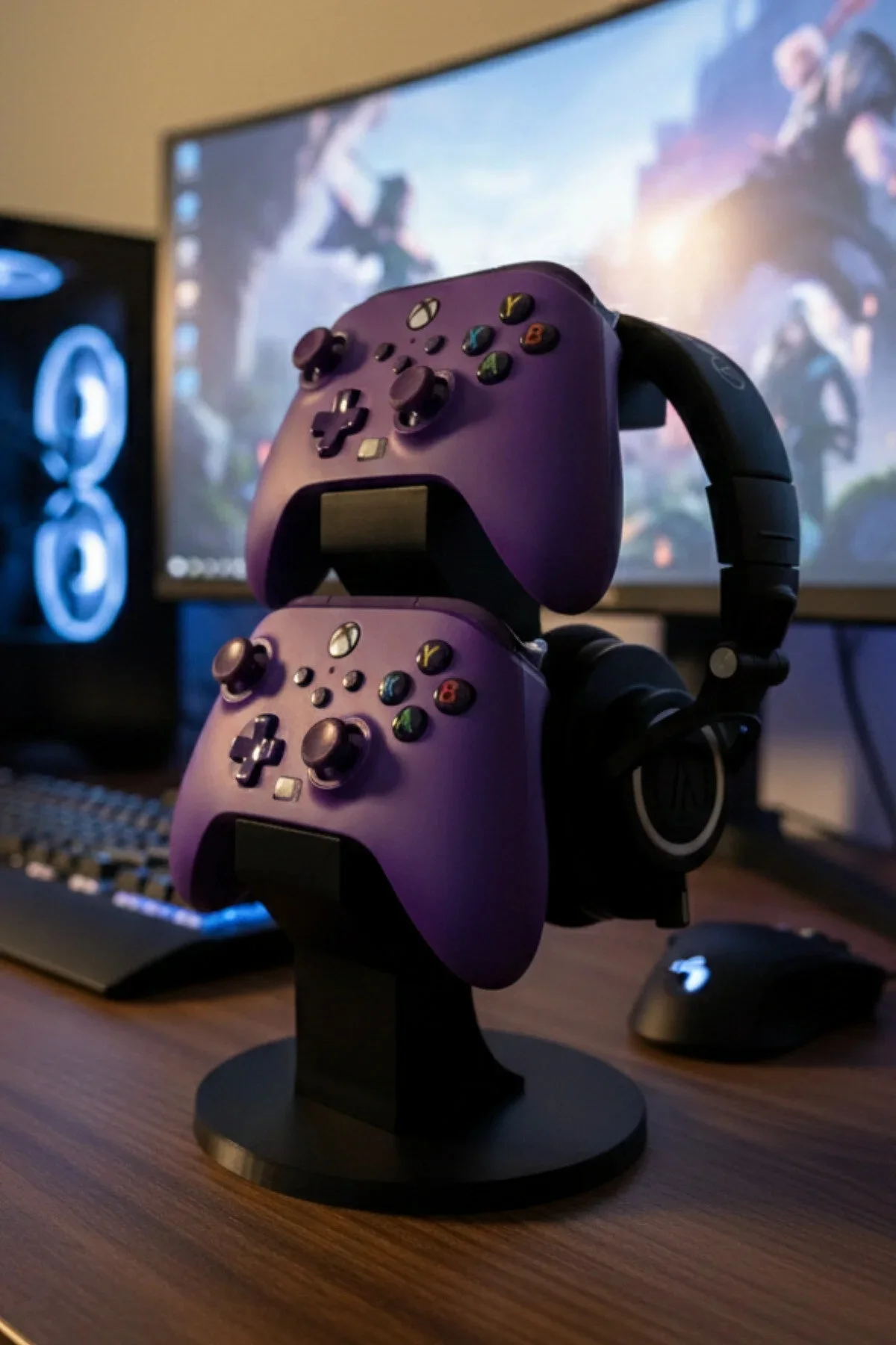 Xbox Joystick Kontroller Tutucu Ve Kulaklık Dikey Standı Siyah